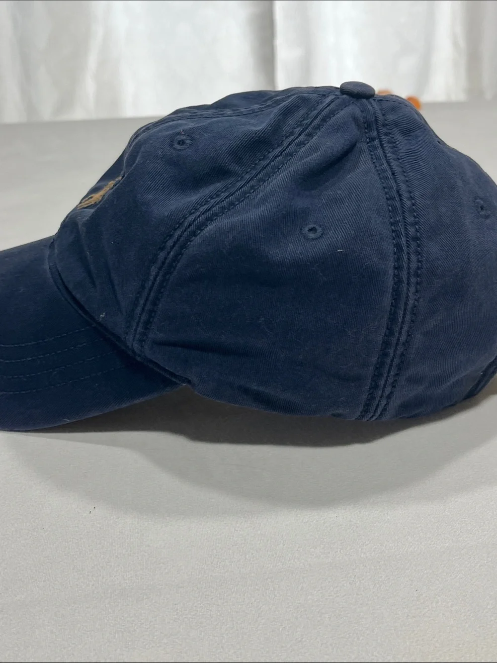 Polo Ralph Lauren Navy Leather Strap Baseball Cap Hat Adjustable